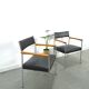 Chaises DDR avec base chromée et revêtement noir, chaises de salle à manger
