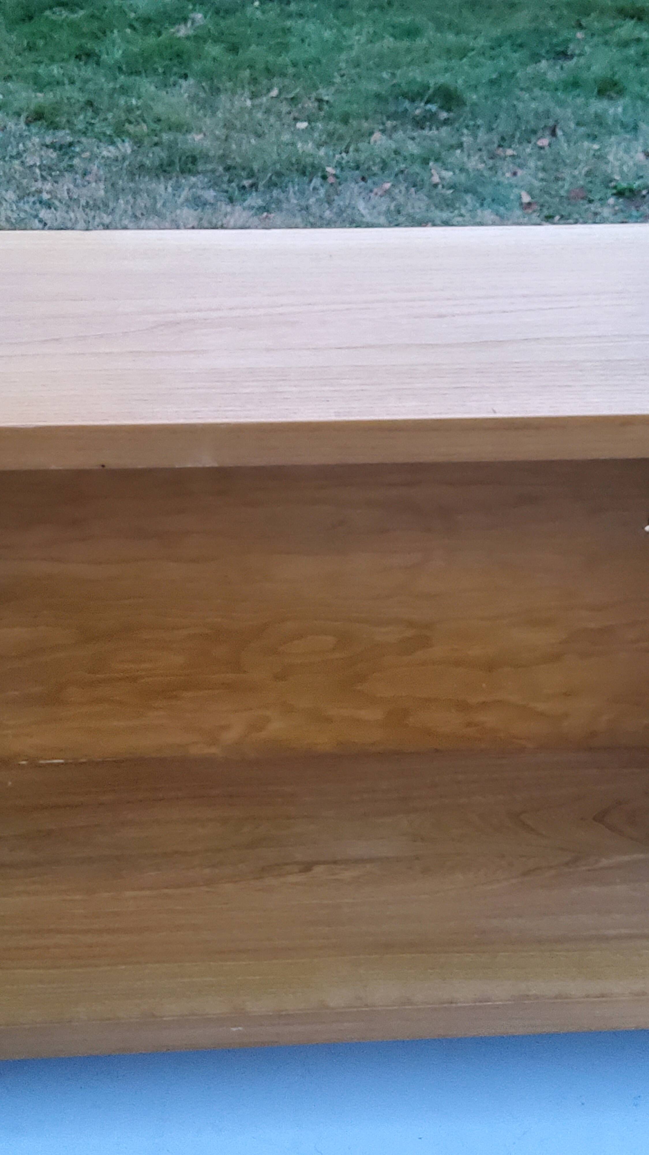 Double wall shelf in solid blond oak from the 1950s