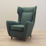 Green armchair, Italian design, 1970s, production: Italy