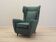 Green armchair, Italian design, 1970s, production: Italy