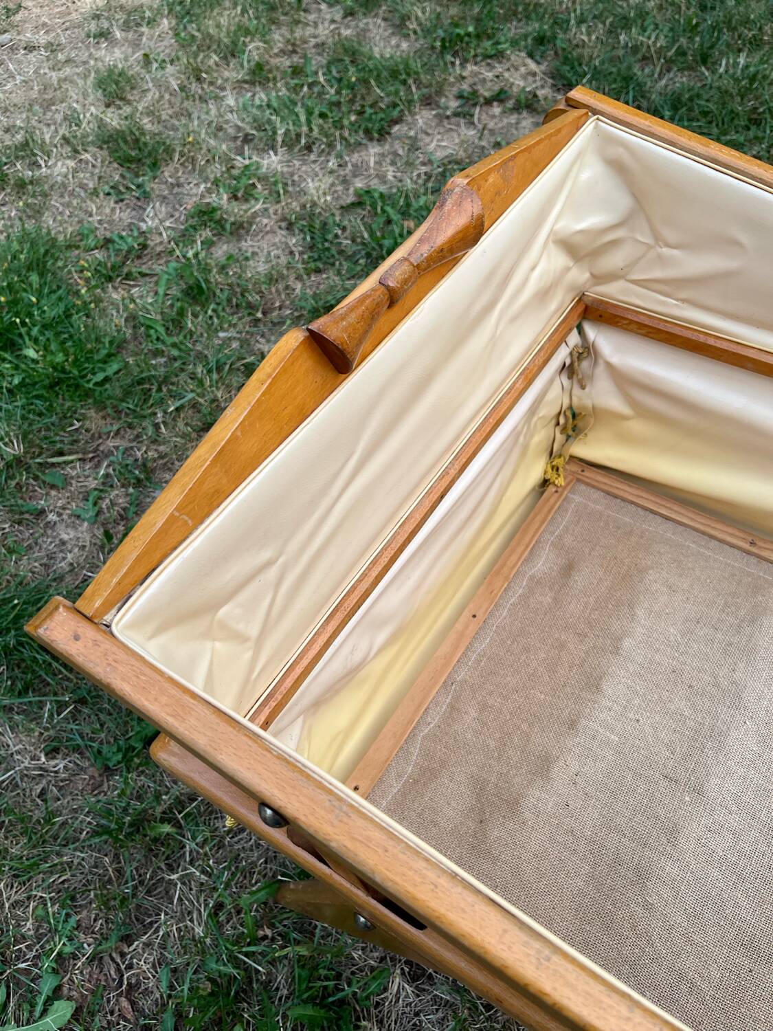 Wooden designer travel cot