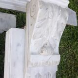 Old fireplace XIX° white marble