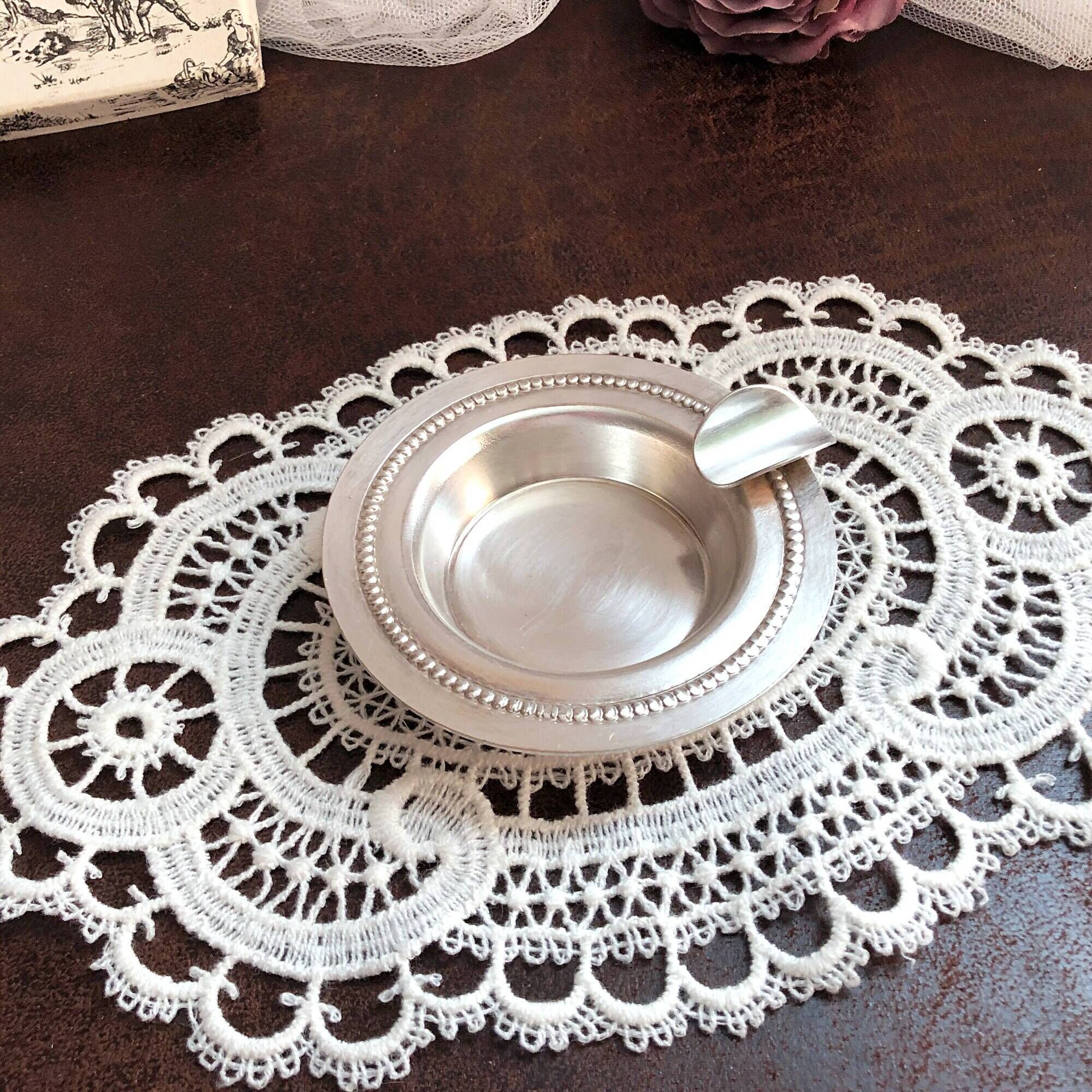 Box of 4 individual silver ashtrays in fine silver France