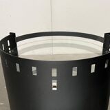 Postmodern German side tables in rolling metal and glass by D-Tec, 1980s, set of 2.