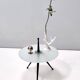 Tripod Beech and Glass Side Table, Italy, 1980s
