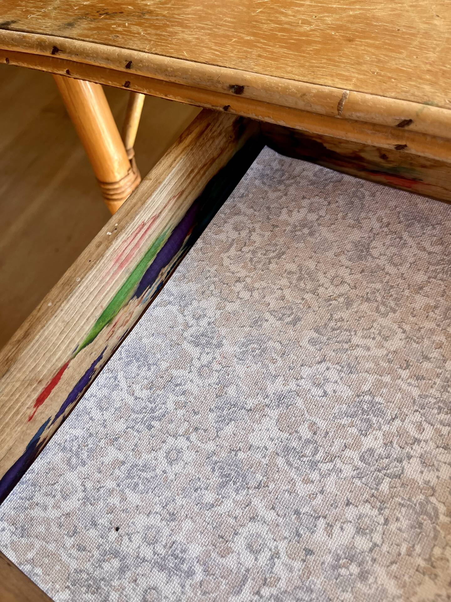 Small children's desk in rattan