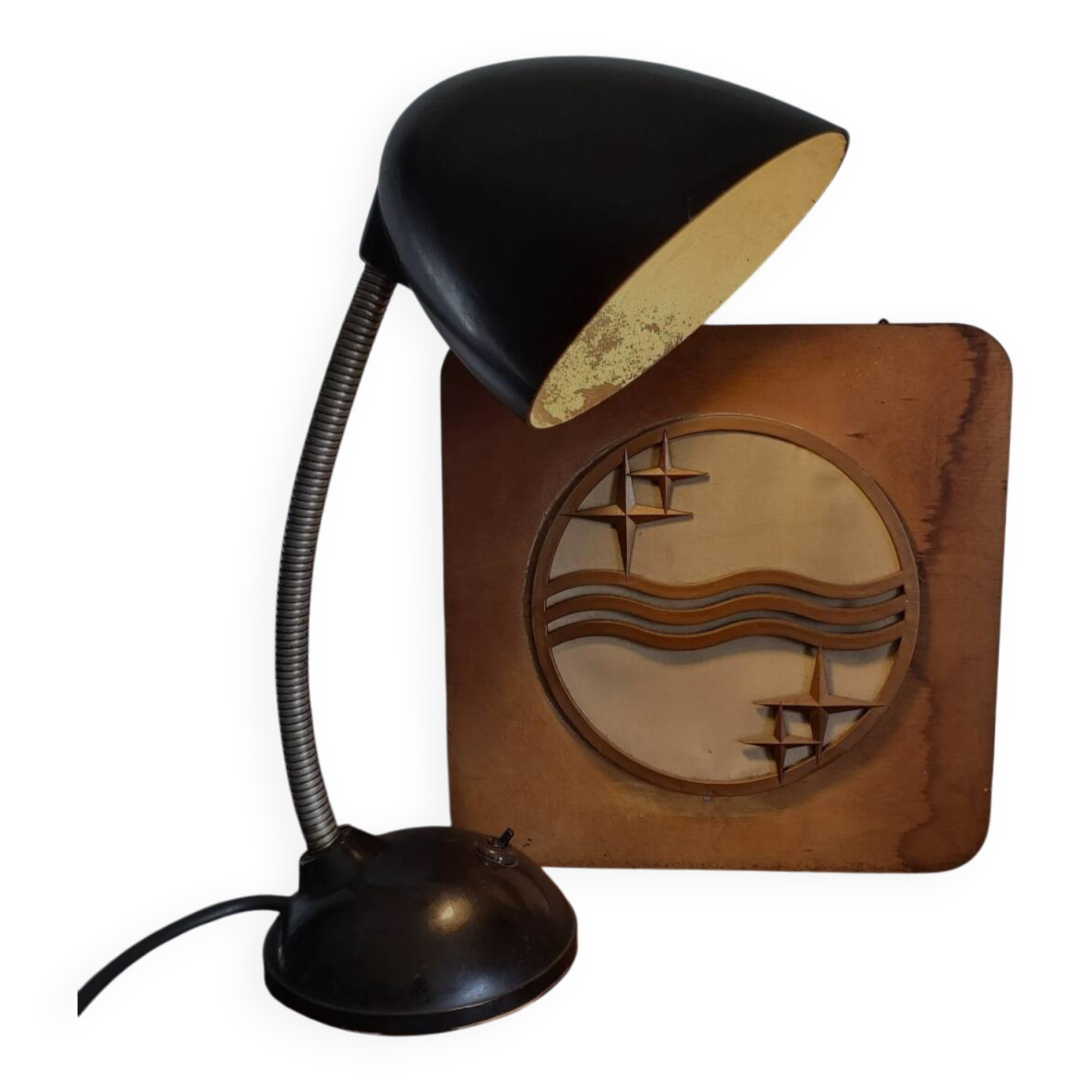 Industriële bureaulamp in bakeliet, E. K. Cole, jaren 30, Tsjechië.