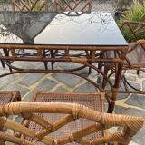 Rattan and bamboo dining room
