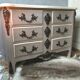 Curved chest of drawers 6 drawers of style xviiith patinated mole