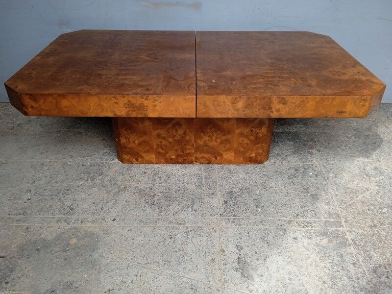 Elm coffee table glass bar, 70s