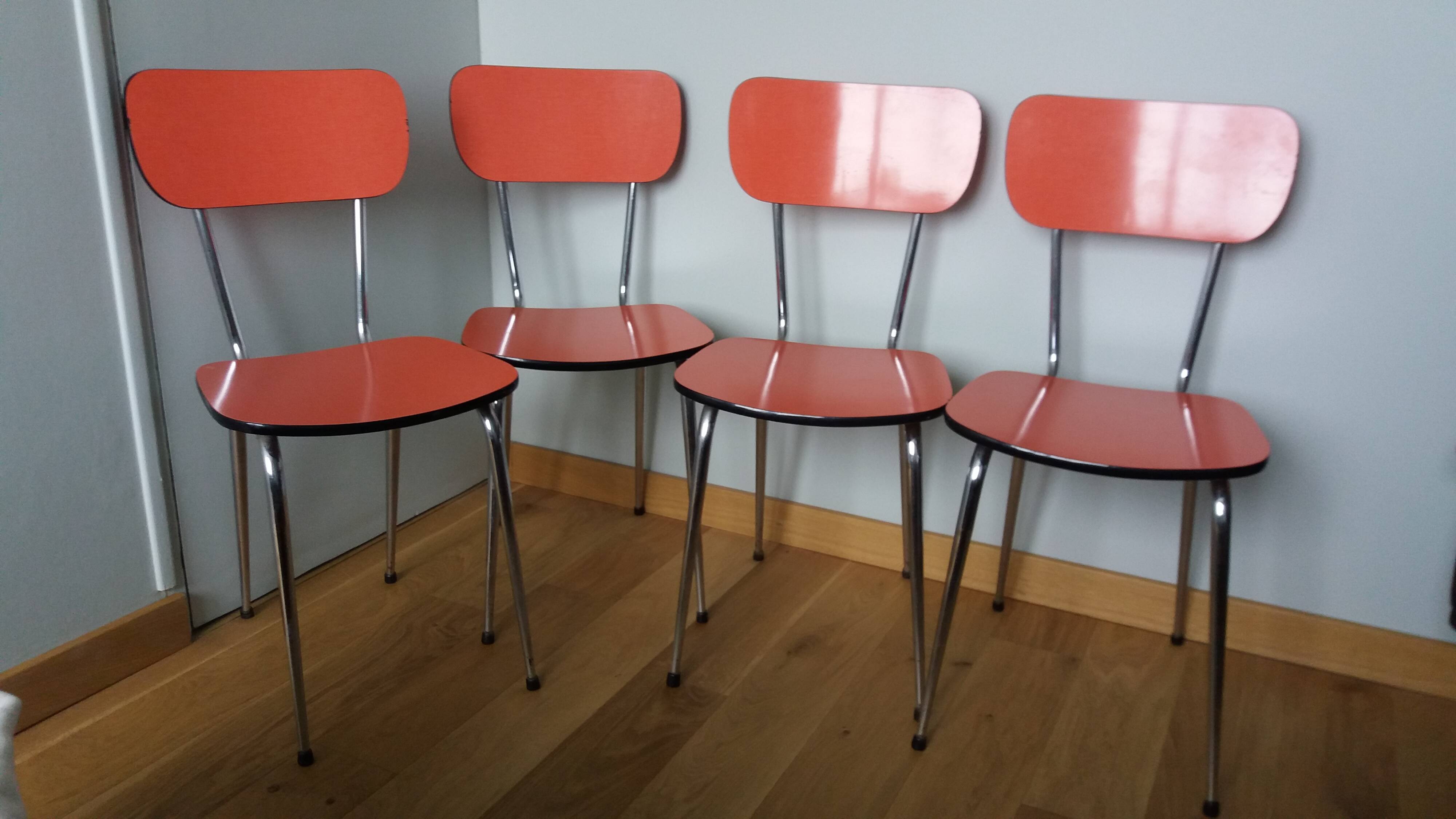 Chairs in formica and chrome metal