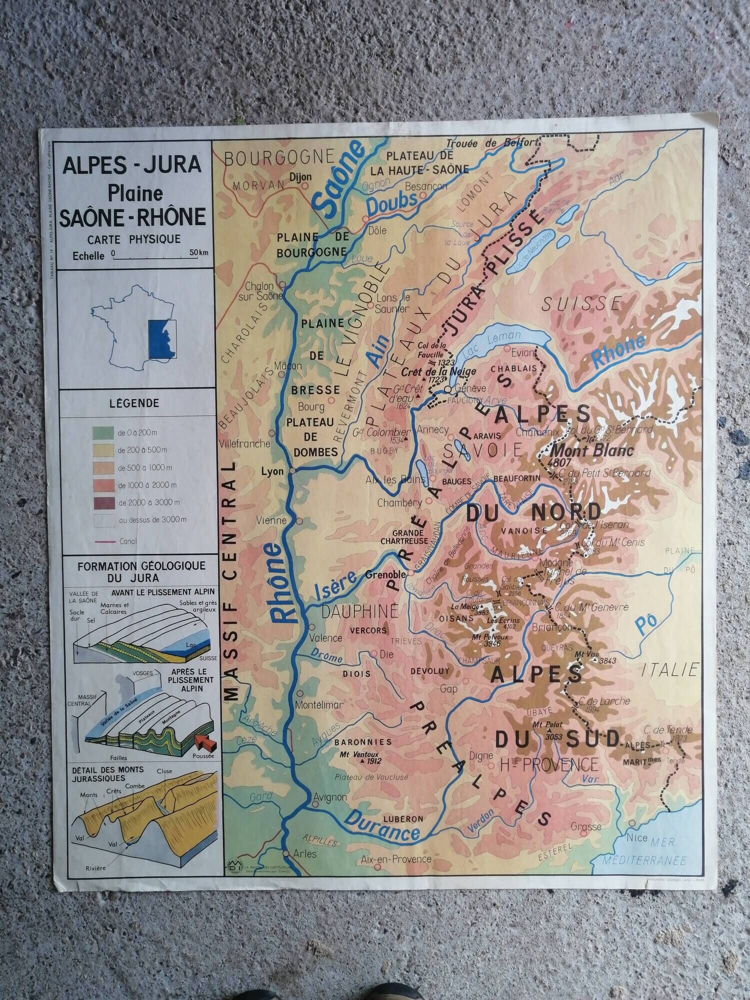 MDI school poster - Pyrenees, Aquitaine basin, Alps and Jura.