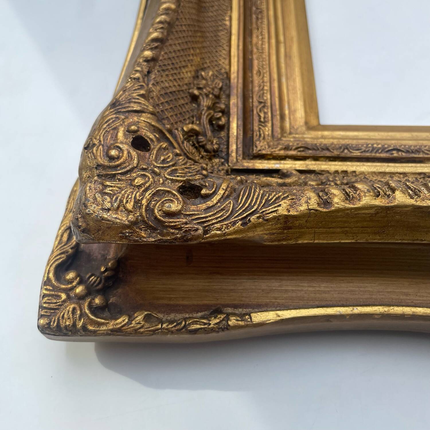 Antique golden wood frame