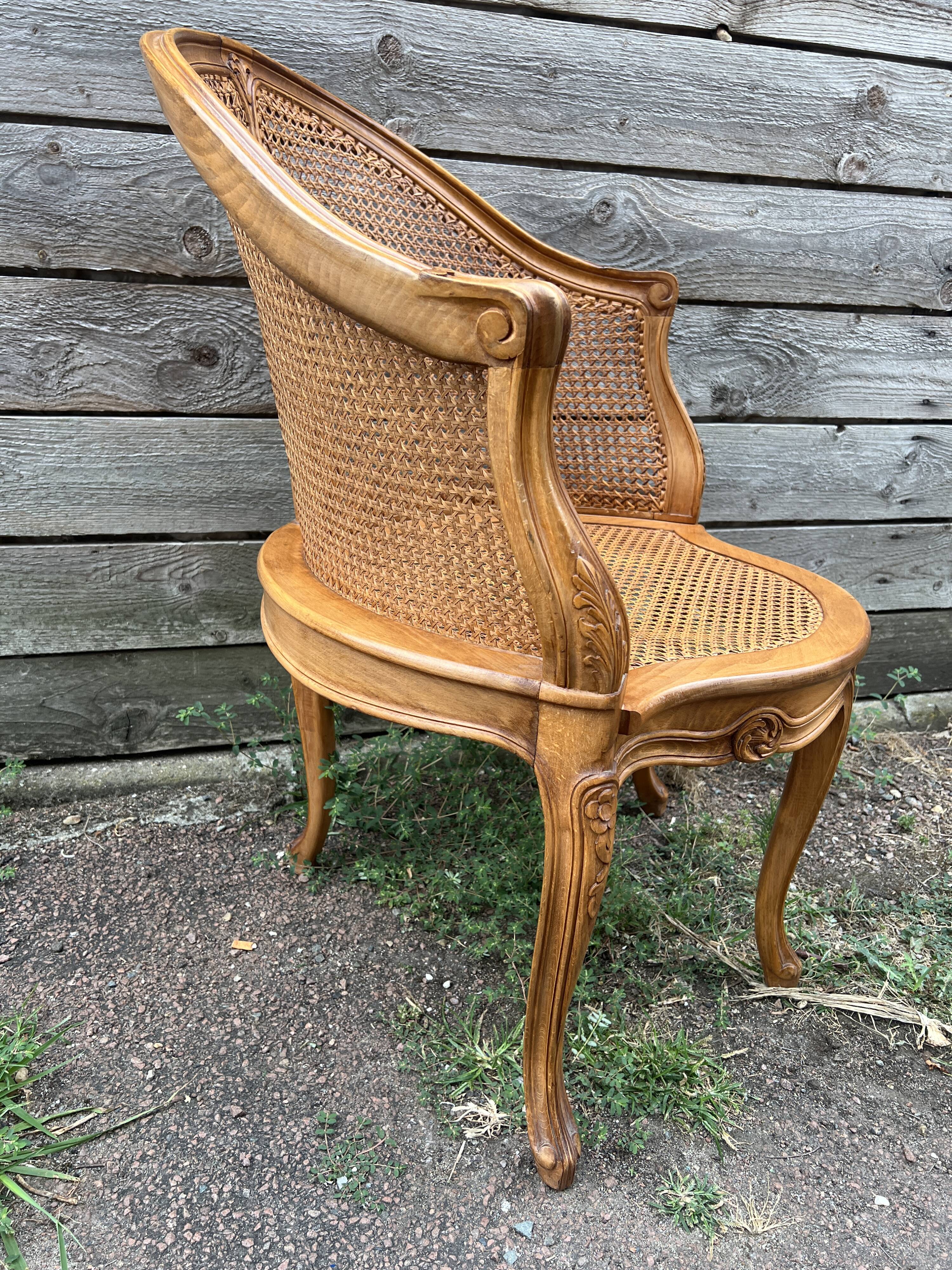 Louis XVI Style Caned Office Chair