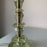 Lampe en verre taillé et globe en verre de Clichy vintage