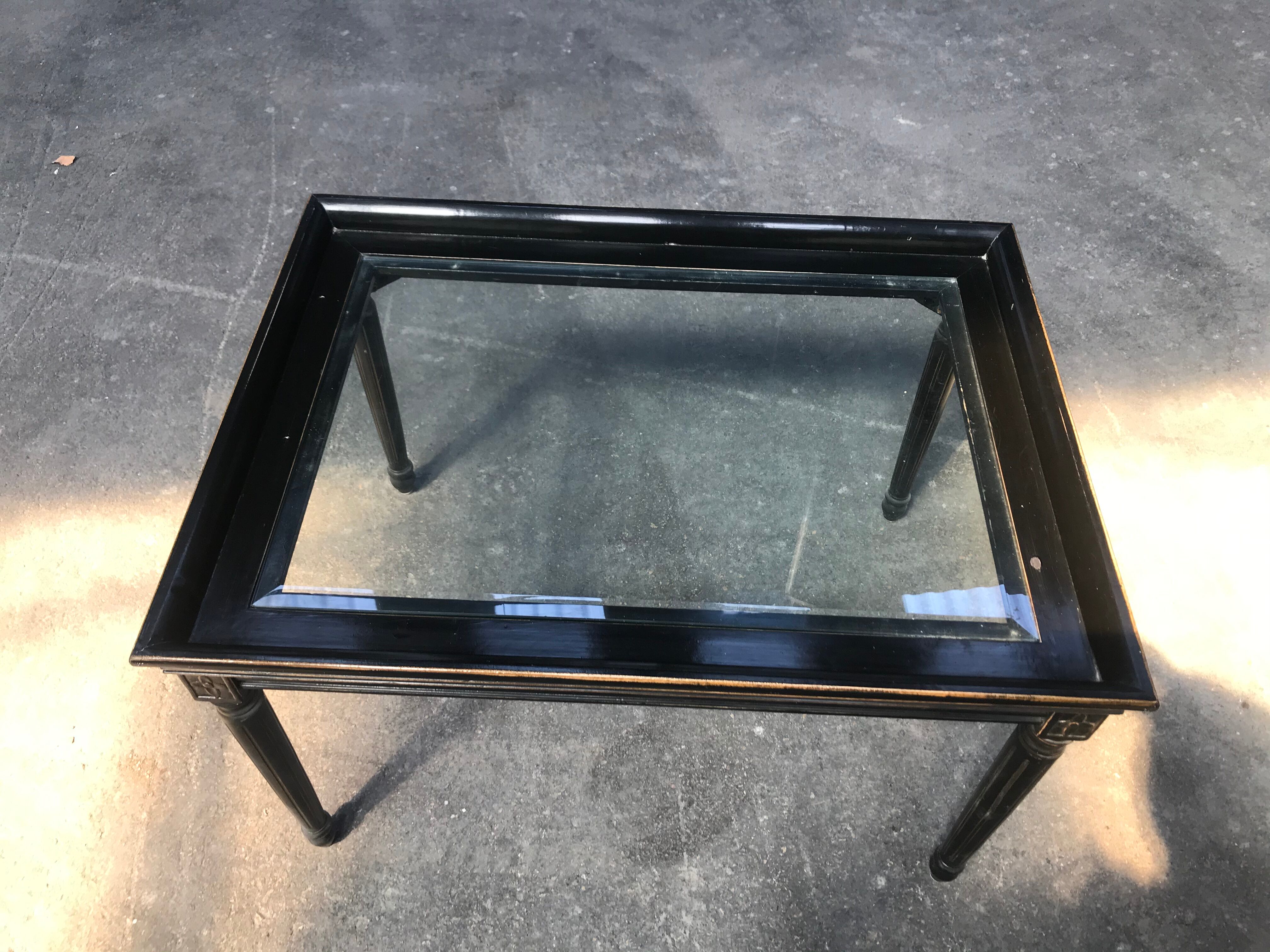 Louis XVI blackened wooden coffee table