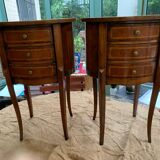 Inlaid bedside tables with drawers