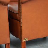 Set of original English handmade springvale club chairs in good condition