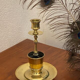 Compartmentalised brass candlestick