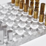 Modernist French Acrylic Glass Chess Set, 1970s, Set of 17