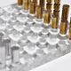 Modernist French Acrylic Glass Chess Set, 1970s, Set of 17