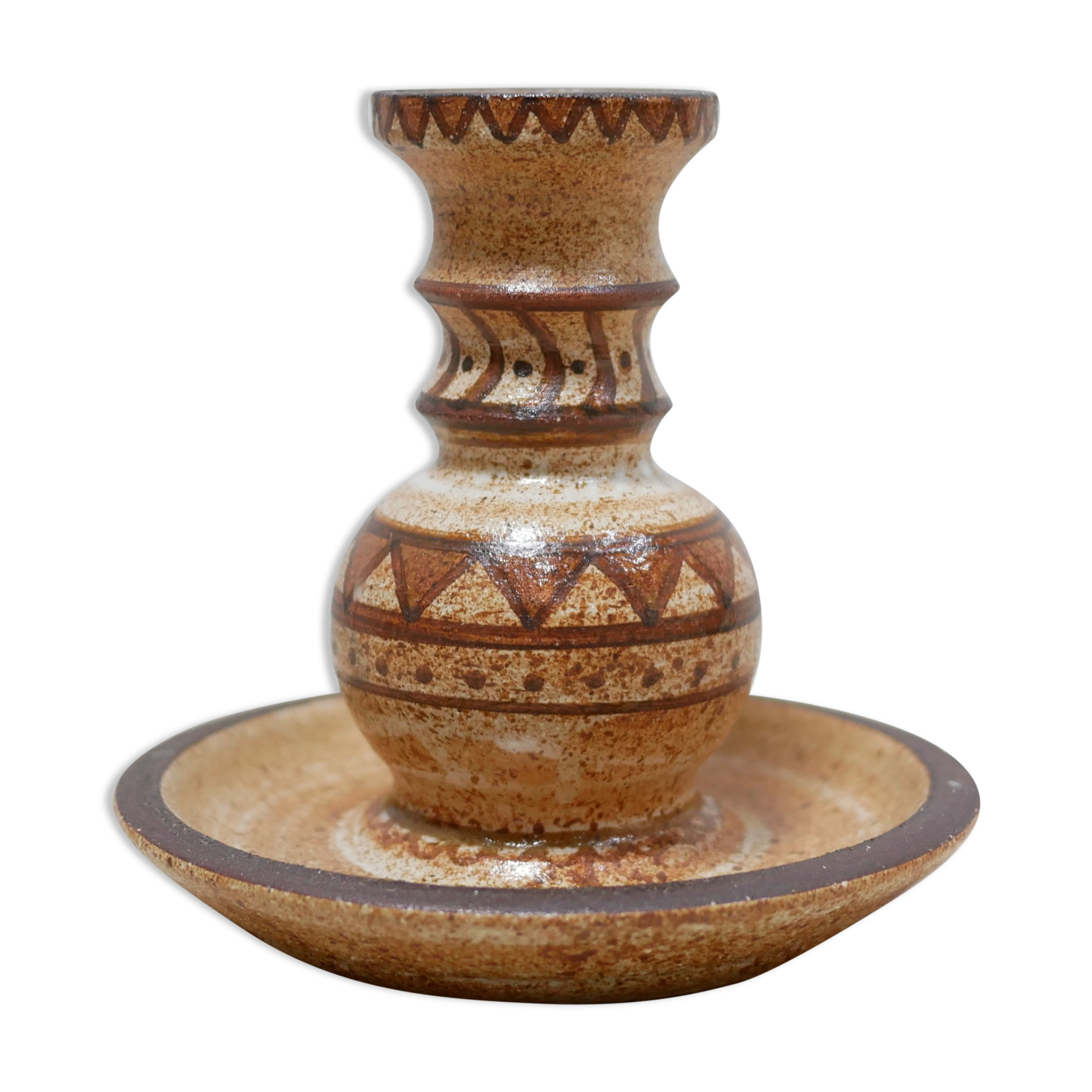 Vintage stoneware candle holder