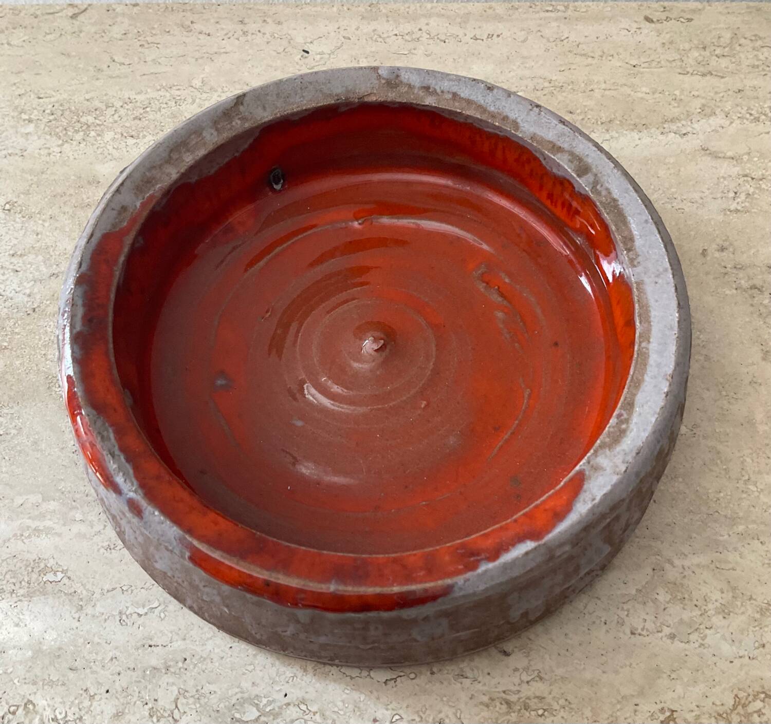 Vintage enamelled terracotta pocket tray