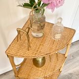 Rattan corner shelf