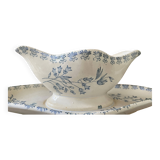 Saucière ancienne en faïence de Grigny (Rhône)