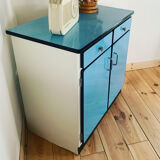 Vintage sideboard in blue formica