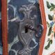 Antique hand-painted Baroque chest folk art cabinet dated solid wood Central Europe, 1865
