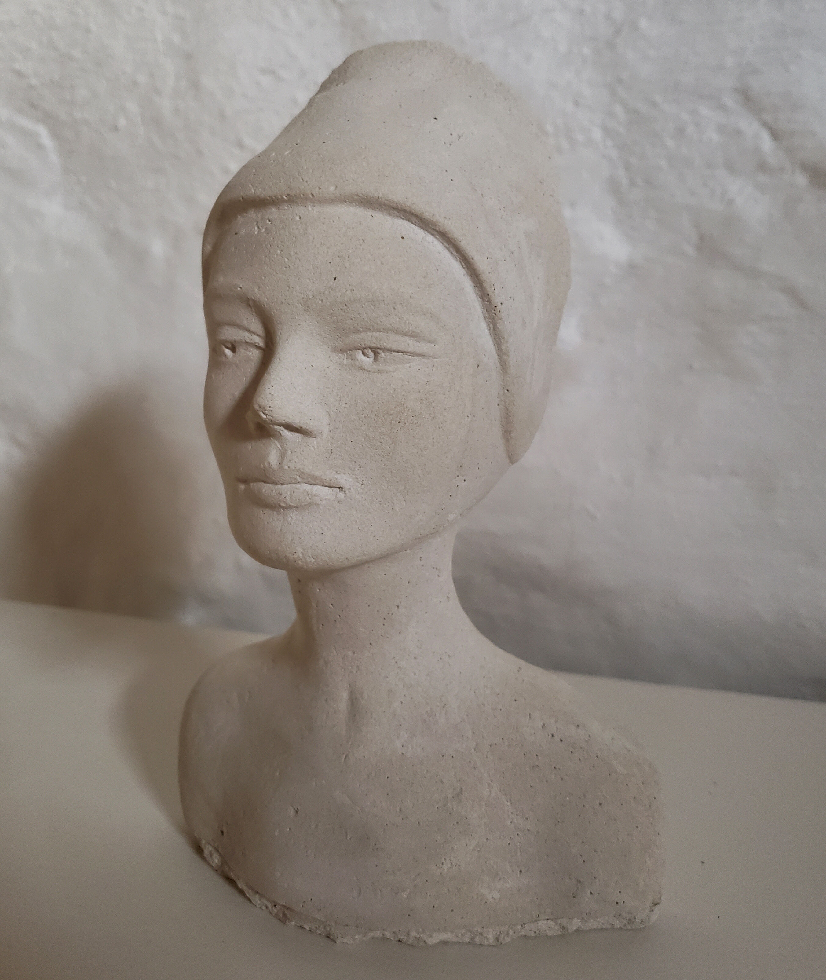 Woman bust in plaster