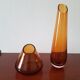 Lot de 2 vases ambrés vintage