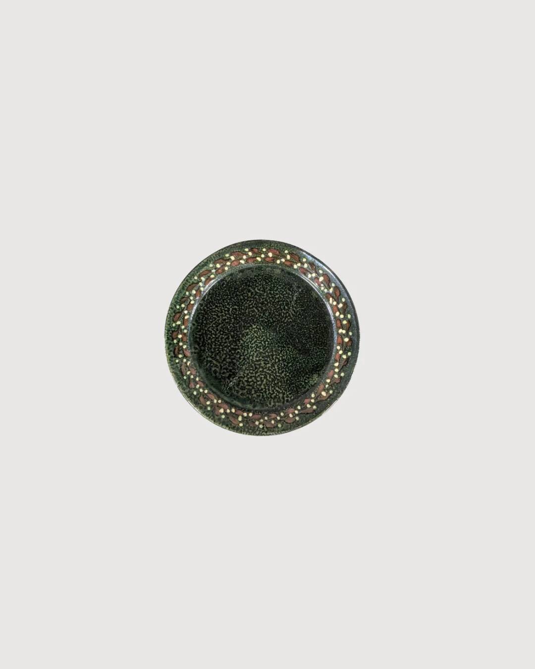 Green stoneware dish