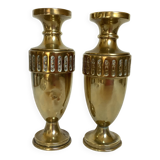 Paire de vases en laiton
