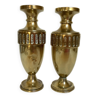 Paire de vases en laiton