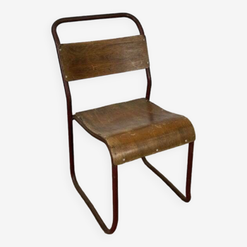 Bauhaus style chair in wood and metal