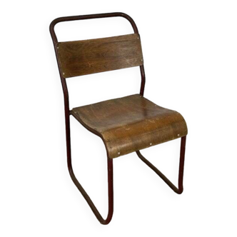 Bauhaus style chair in wood and metal