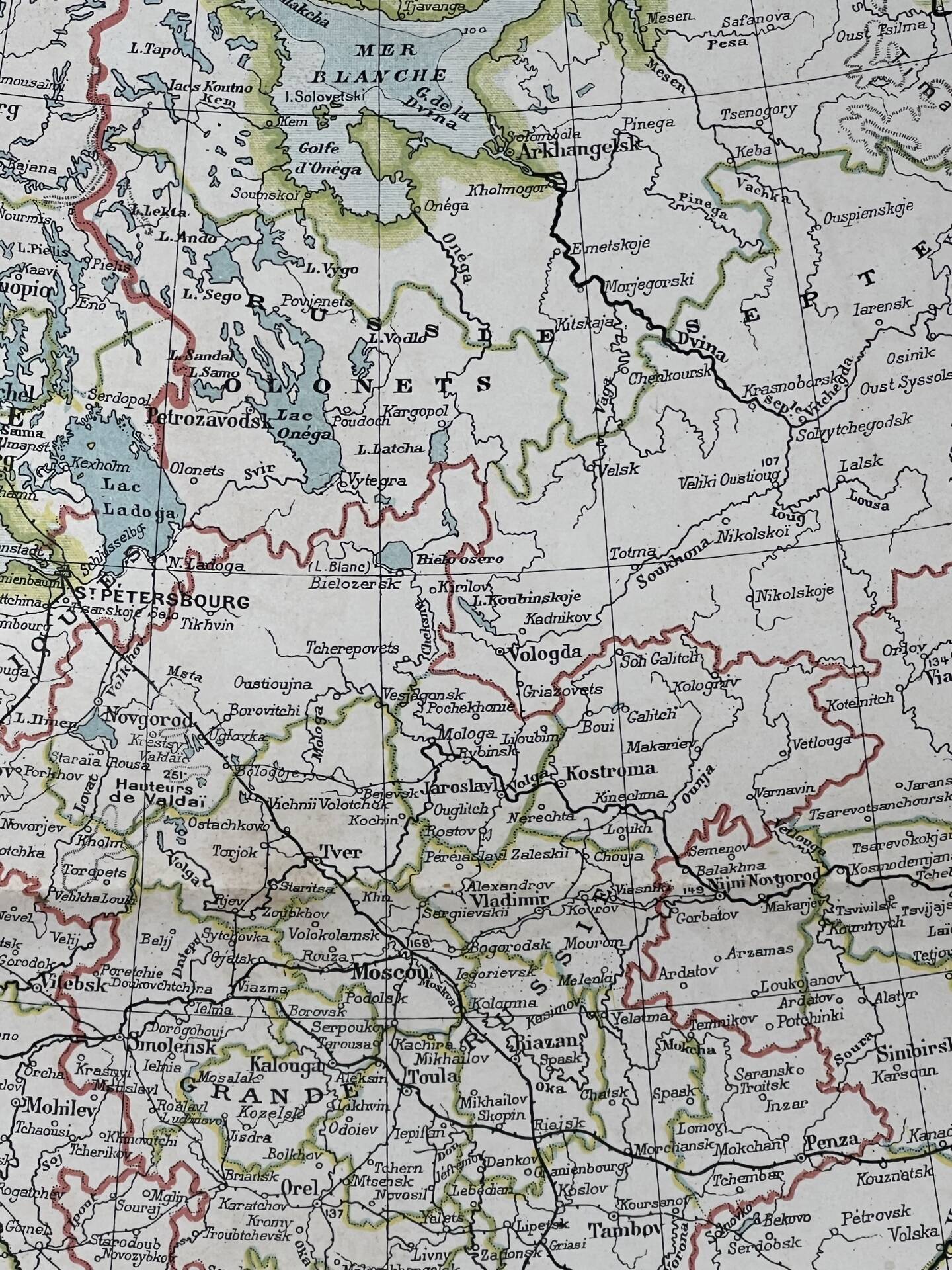 Carte ancienne Russie Suède Norvège 49x37,5cm