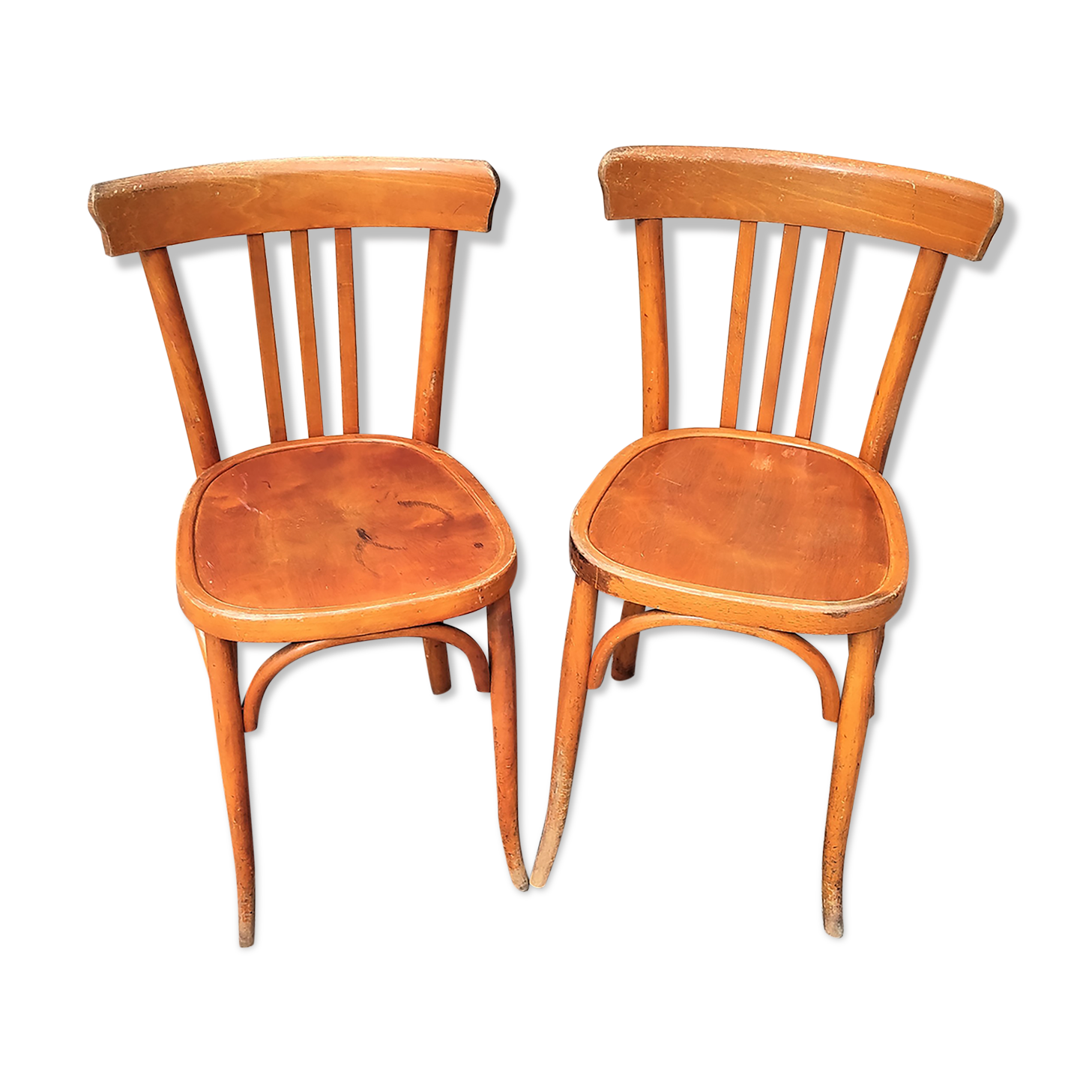 Pair of bistro chairs with bars
