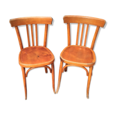 Paire de chaises  bistrot à barreaux