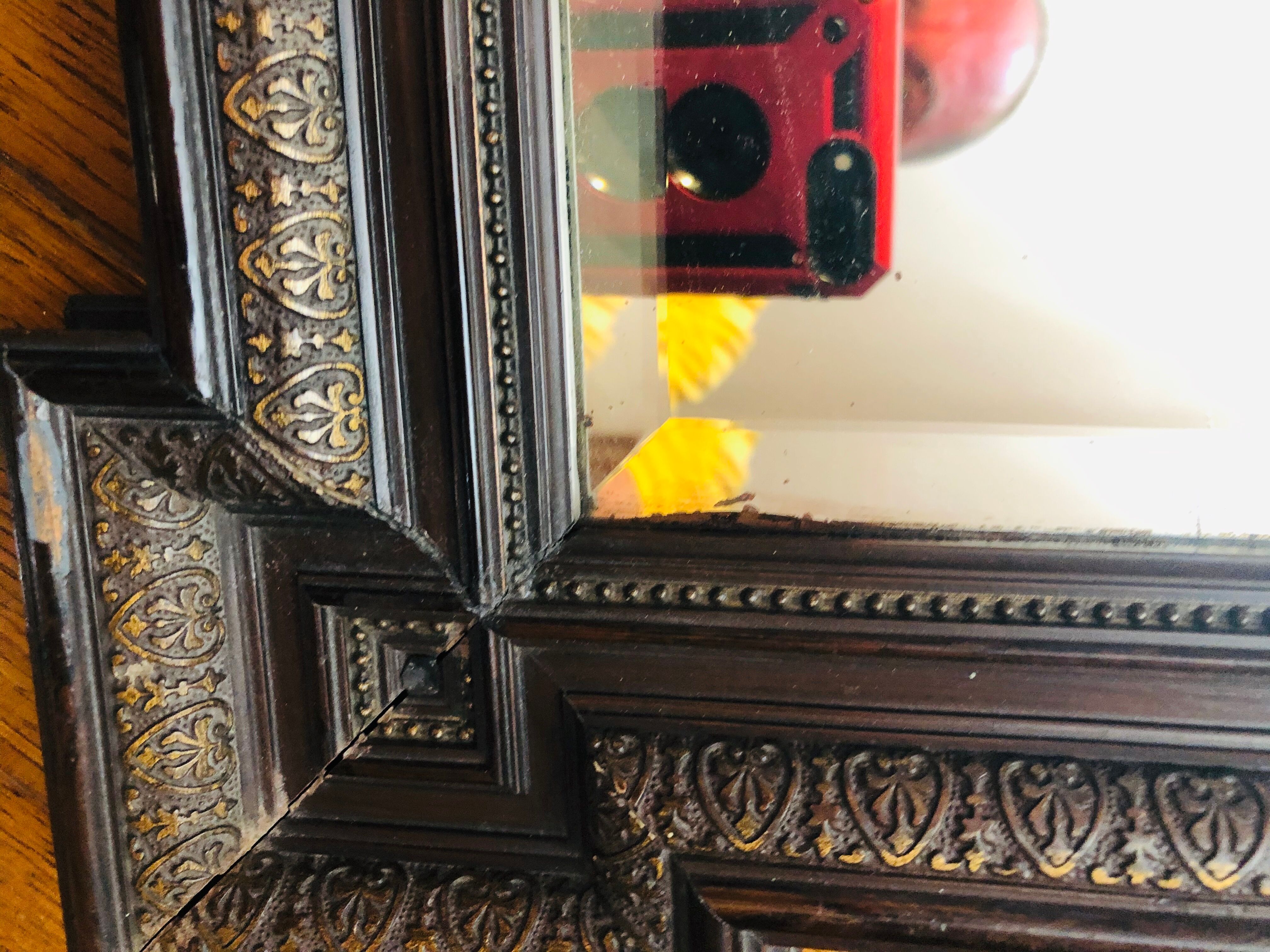 Old bevelled mirror - 44x36cm