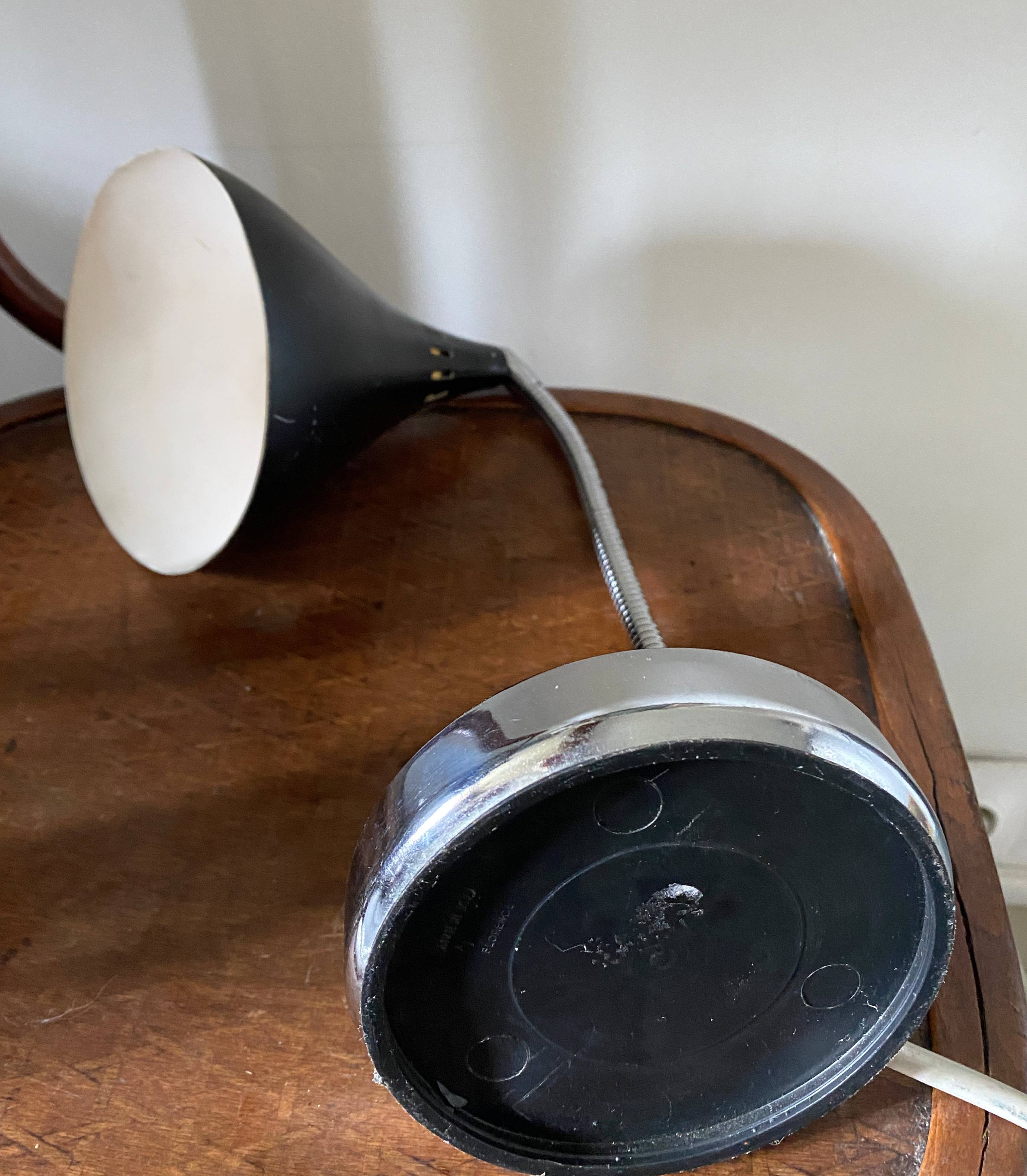 Black swan neck lamp Design Italy vintage 50s/60s