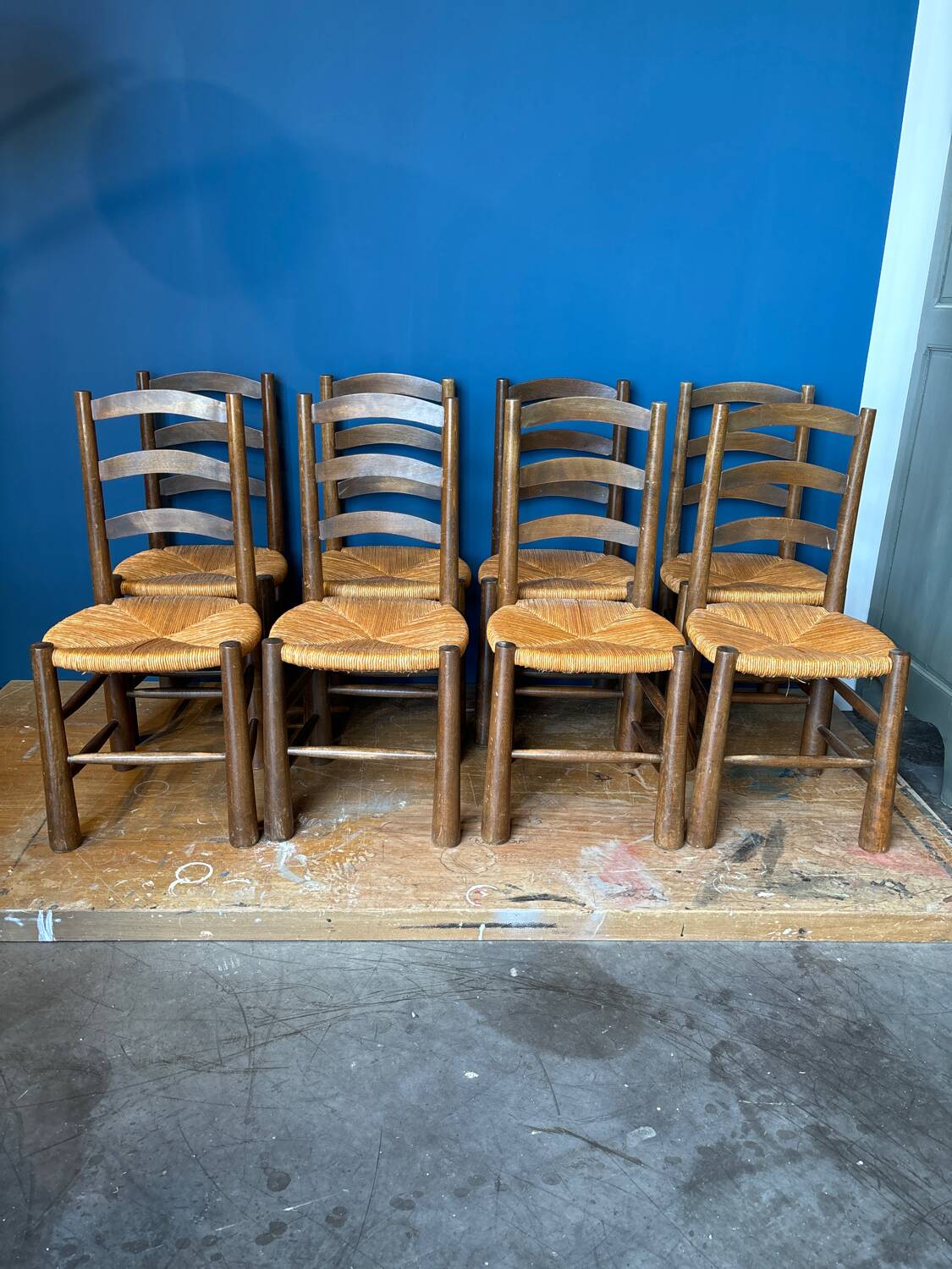 Brutalist straw chair