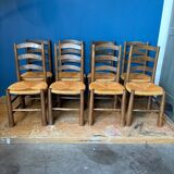 Brutalist straw chair