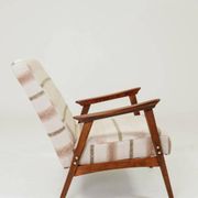 Fauteuil vintage style scandinave lin naturel 1970