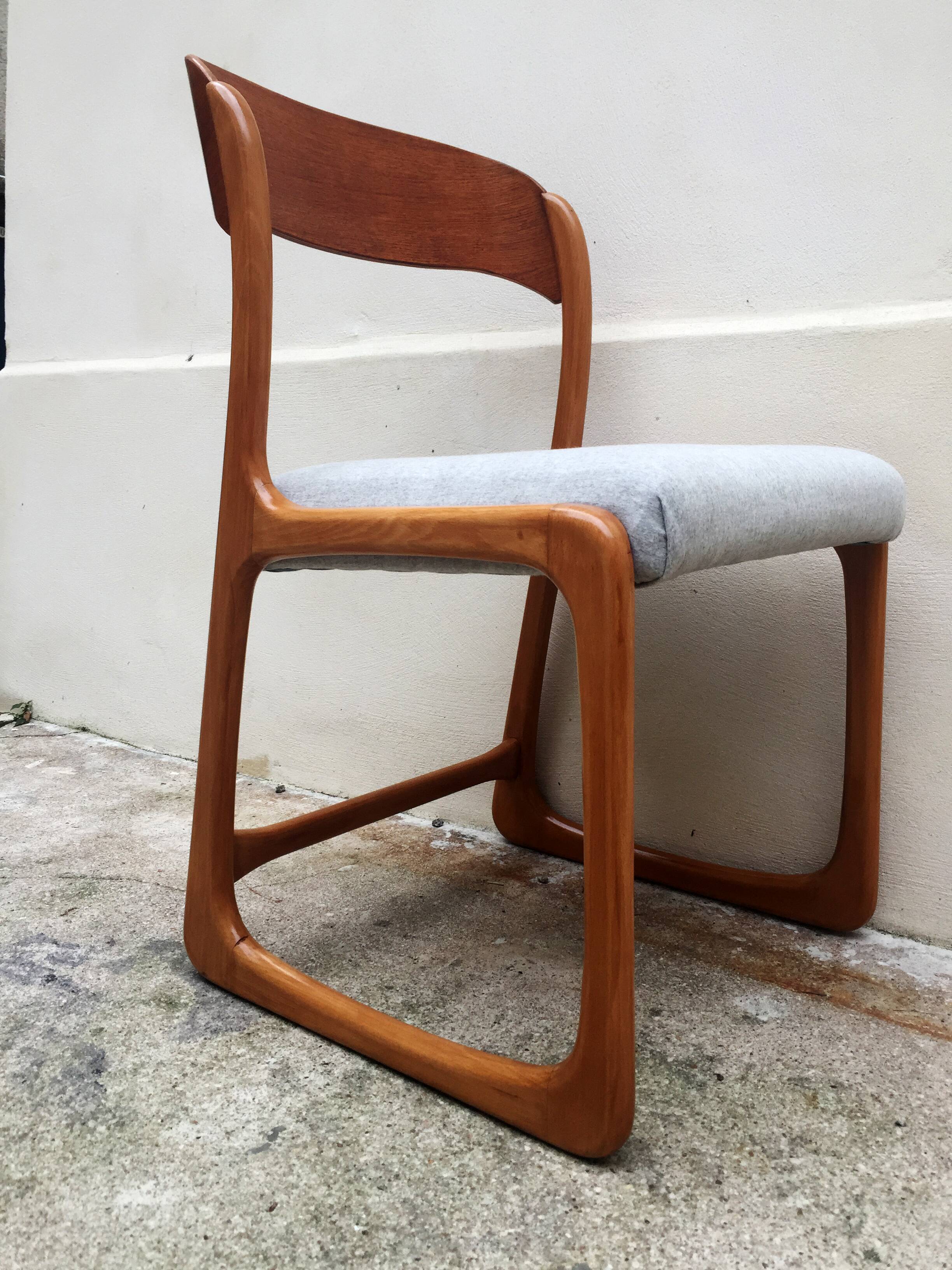 Ensemble de 4 chaises traîneau Baumann