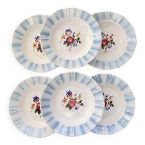 6 assiettes creuses vintage