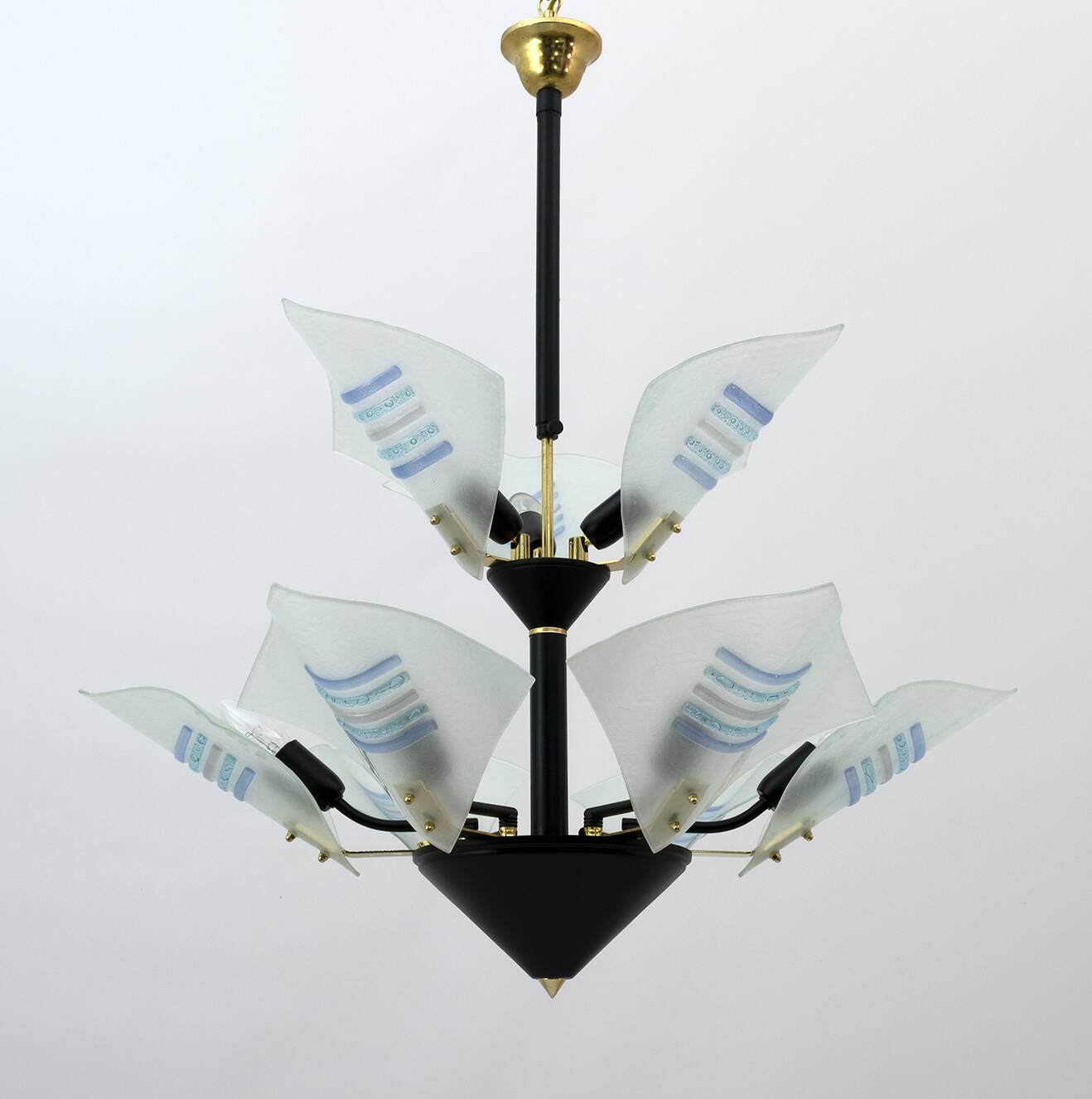 Modern Italian Chandelier with Murano Glass Sails, 1989