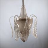 Tomaso Buzzi, Mid-century pink "bullicante" glass chandelier by Venini